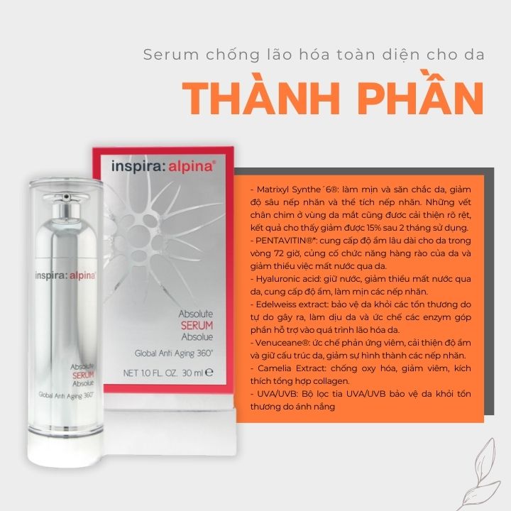 INSPIRA COSMETICS - Serum chống lão hóa toàn diện cho da (Serum Absolute Global Anti Anging 360)  2